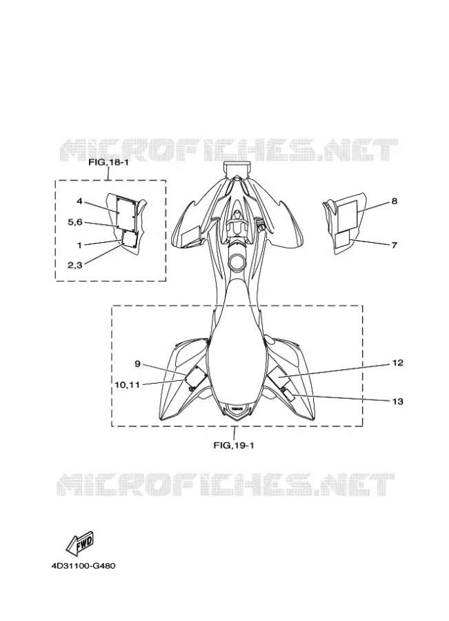 STICKER / LABEL 3 Yamaha QUAD 250 2011 RAPTOR  YFM250R