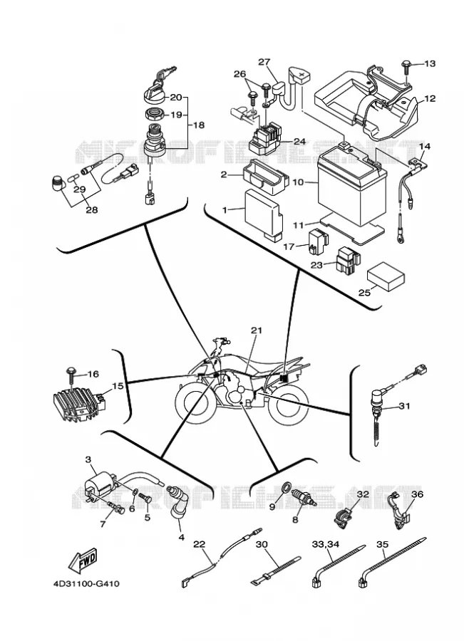 ELECTRICAL 1 Yamaha QUAD 250 2011 RAPTOR  YFM250R