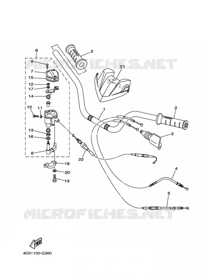 HANDLEBAR & CABLES Yamaha QUAD 250 2011 RAPTOR  YFM250R
