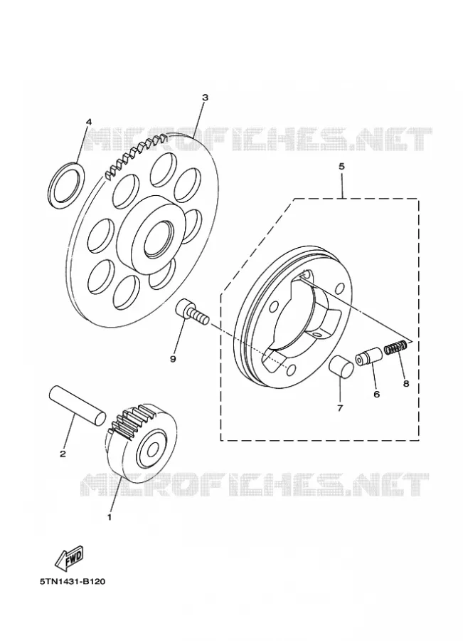 STARTER CLUTCH Yamaha SCOOTER 110 2014 CRYPTON  T110C