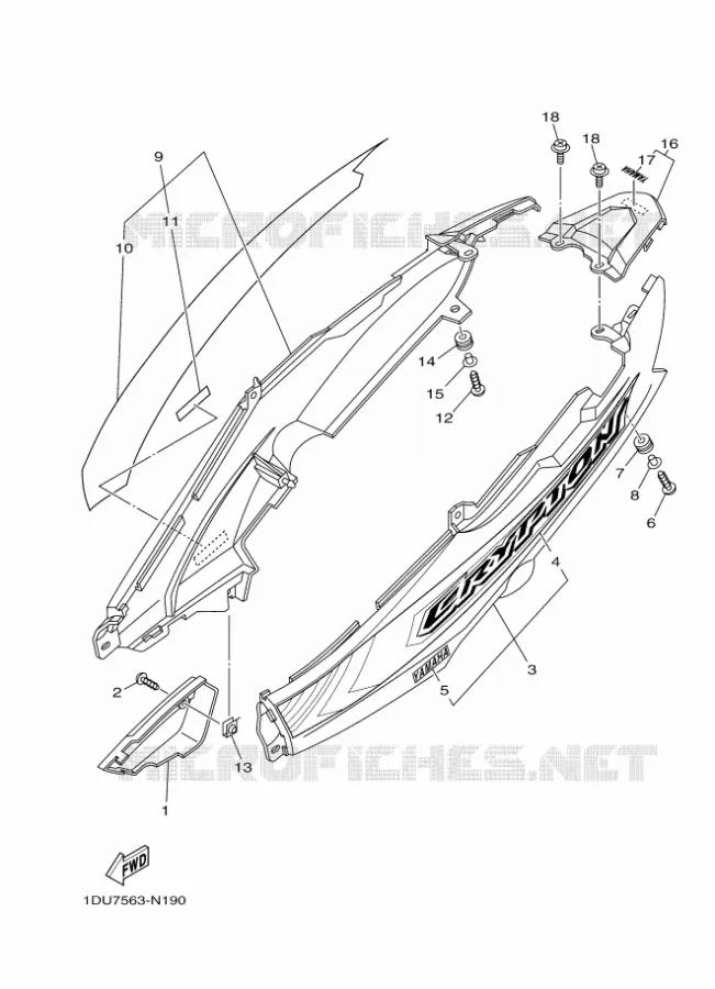 SIDE COVER Yamaha SCOOTER 110 2014 CRYPTON  T110C