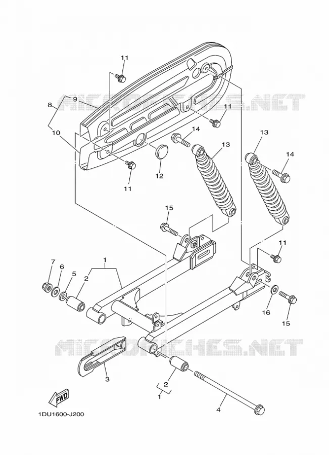 SWINGARM / SHOCK ABSORBER Yamaha SCOOTER 110 2014 CRYPTON  T110C