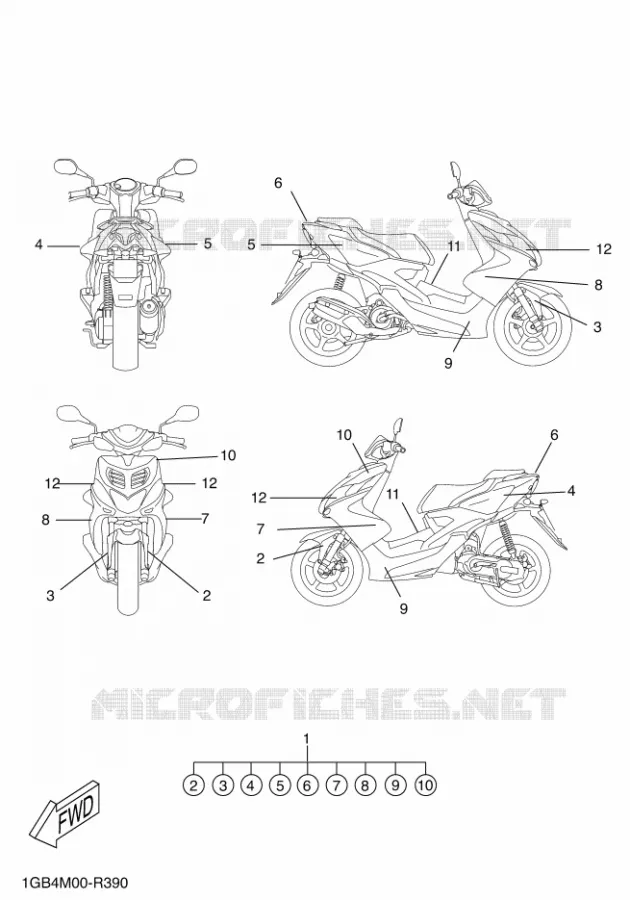 STICKER Yamaha SCOOTER 50 2016 NITRO  NS50F
