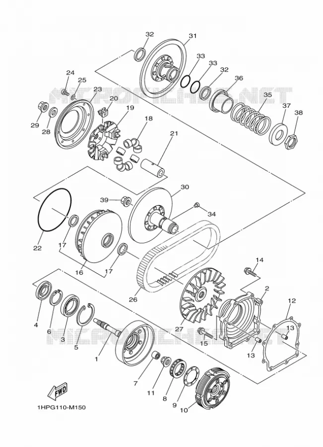 STARTER CLUTCH Yamaha QUAD 700 2013 GRIZZLY  YFM700FWADYFM7FGPD