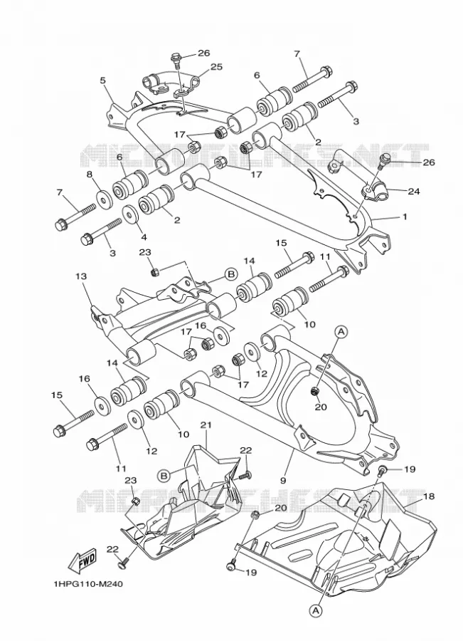 SWINGARM Yamaha QUAD 700 2013 GRIZZLY  YFM700FWADYFM7FGPHD