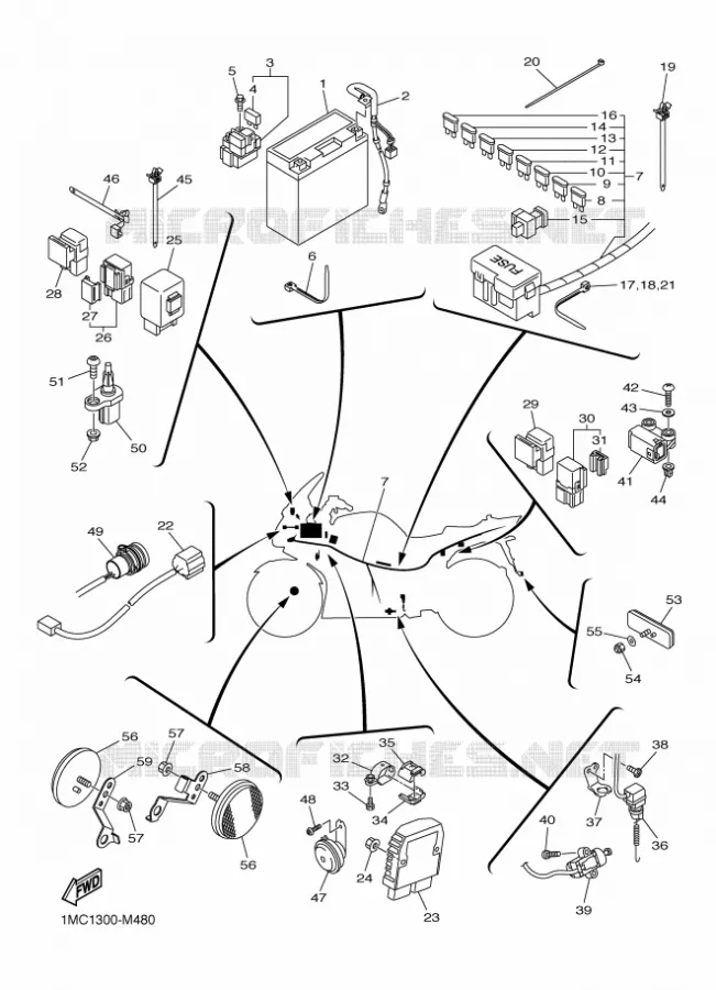 ELECTRICAL 2 Yamaha MOTO 1300 2014 FJR  FJR1300A