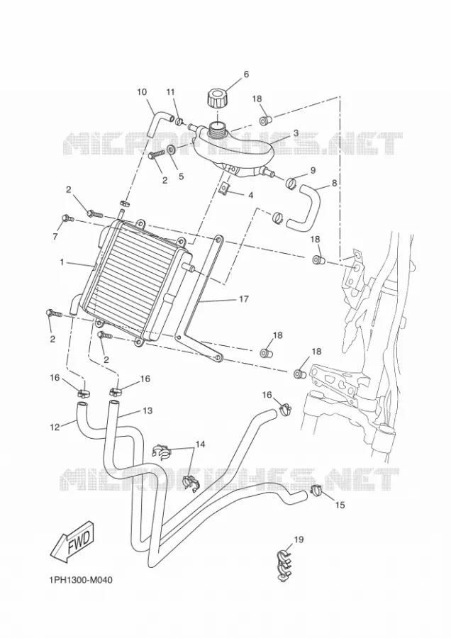 RADIATOR / HOSES Yamaha SCOOTER 50 2016 NITRO  NS50