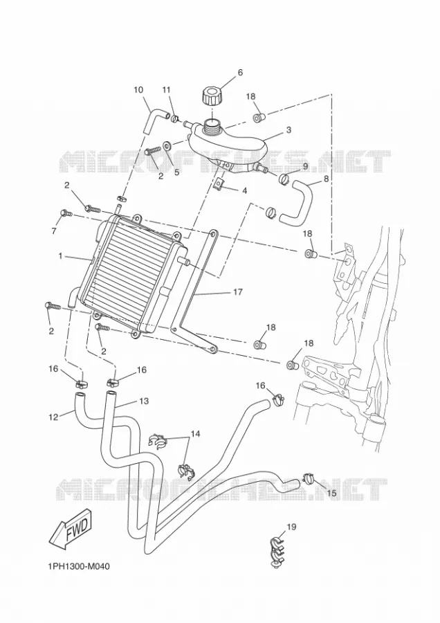RADIATOR / HOSES Yamaha SCOOTER 50 2016 NITRO  NS50N