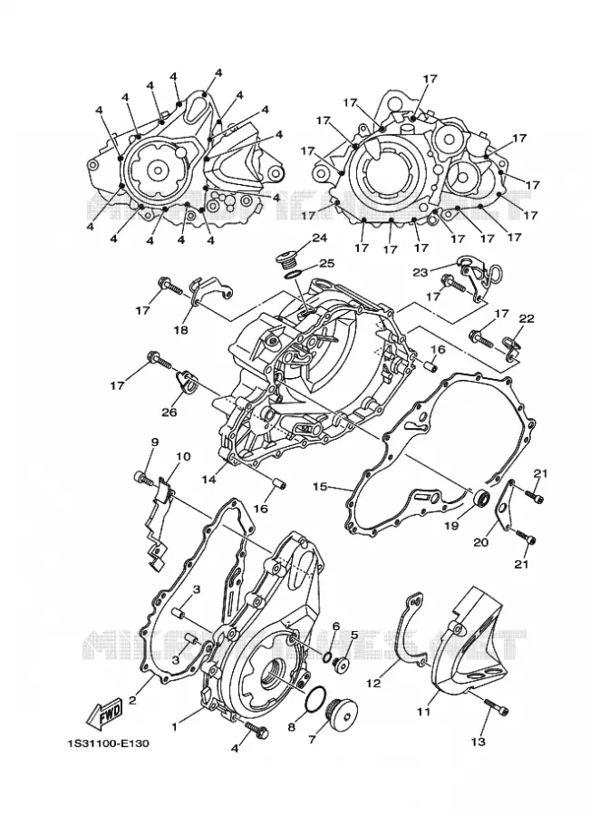 COVER - ENGINE 1 Yamaha QUAD 700 2007 RAPTOR  YFM700RYFM70RW