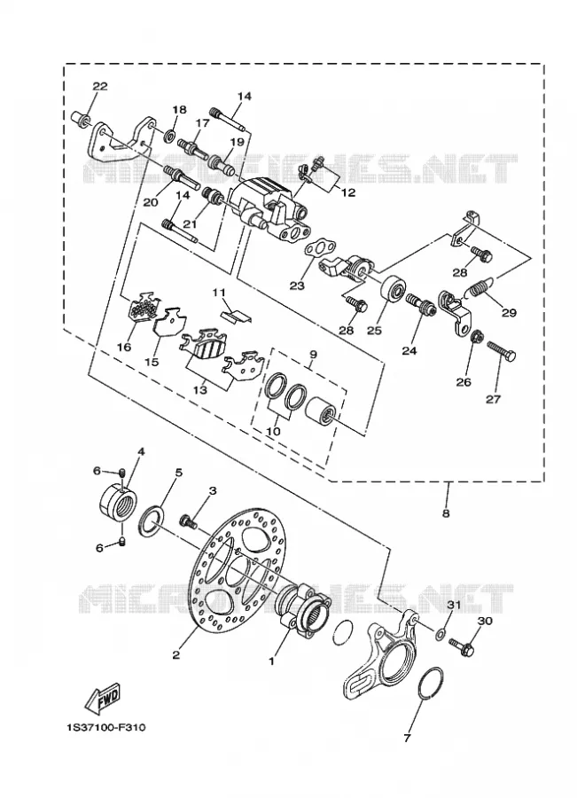 REAR BRAKE CALIPER Yamaha QUAD 700 2007 RAPTOR  YFM700RYFM70RW