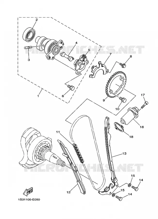 CAMSHAFT / TIMING CHAIN Yamaha QUAD 700 2007 RAPTOR  YFM700R