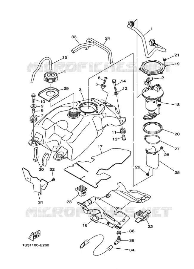 FUEL TANK Yamaha QUAD 700 2008 RAPTOR  YFM700R