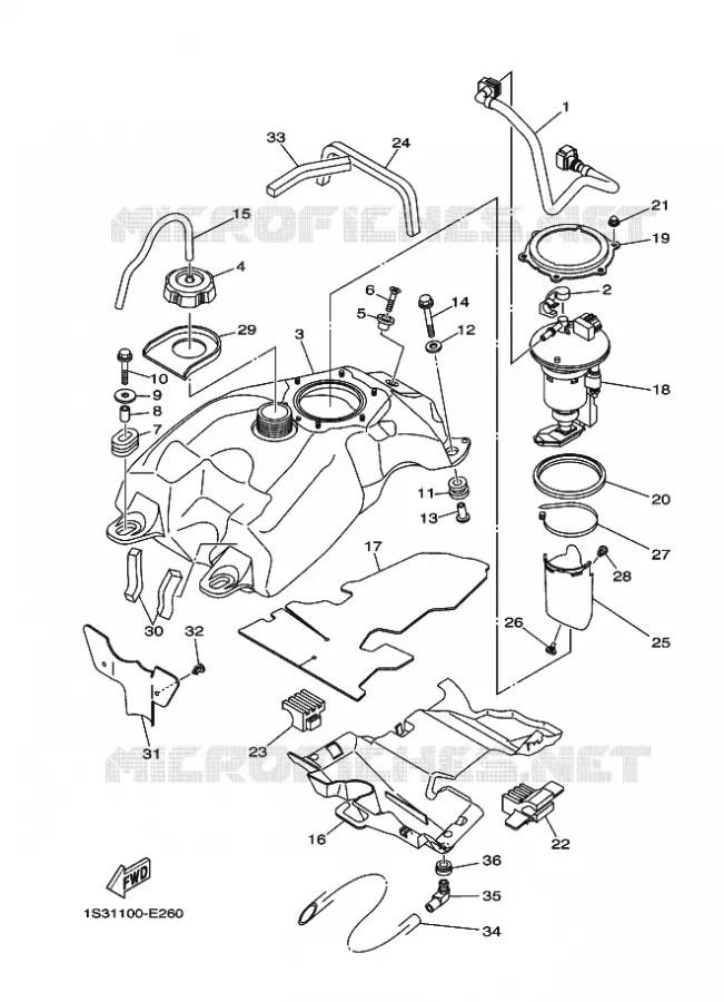 FUEL TANK Yamaha QUAD 700 2008 RAPTOR  YFM700R