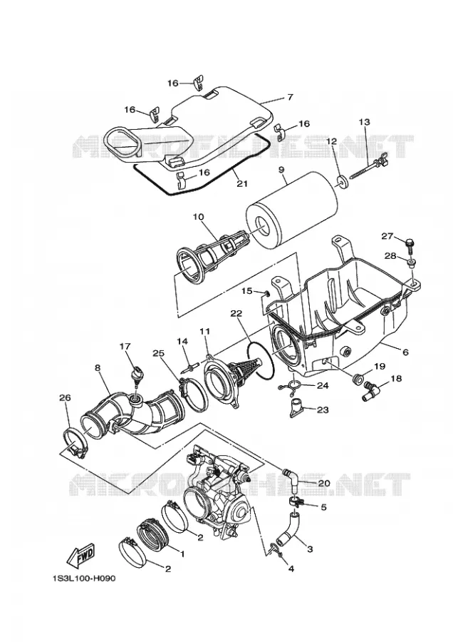 INTAKE Yamaha QUAD 700 2009 RAPTOR  YFM700RYFM70RY