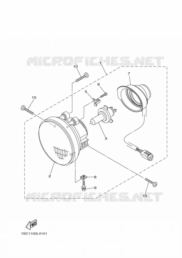 HEADLIGHT Yamaha QUAD 300 2013 GRIZZLY  YFM300