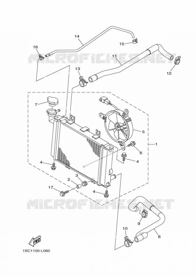 RADIATOR / HOSES Yamaha QUAD 300 2013 GRIZZLY  YFM300