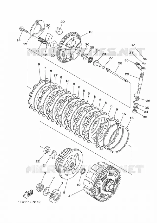 STARTER CLUTCH Yamaha QUAD 450 2014 YFZ R  YFZ450RYFZ450RE