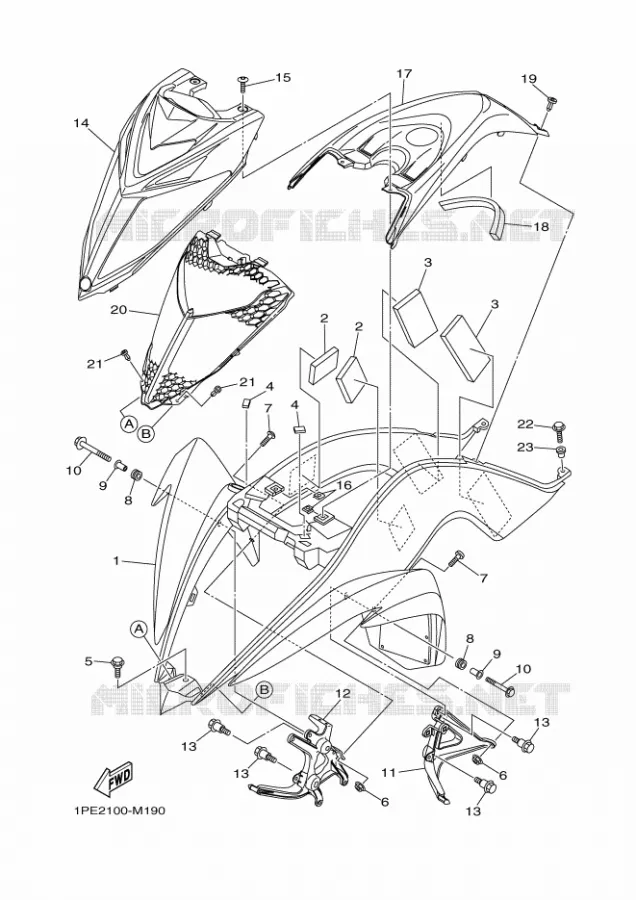 FRONT FENDER Yamaha QUAD 700 2013 RAPTOR  YFM700RYFM7RSED