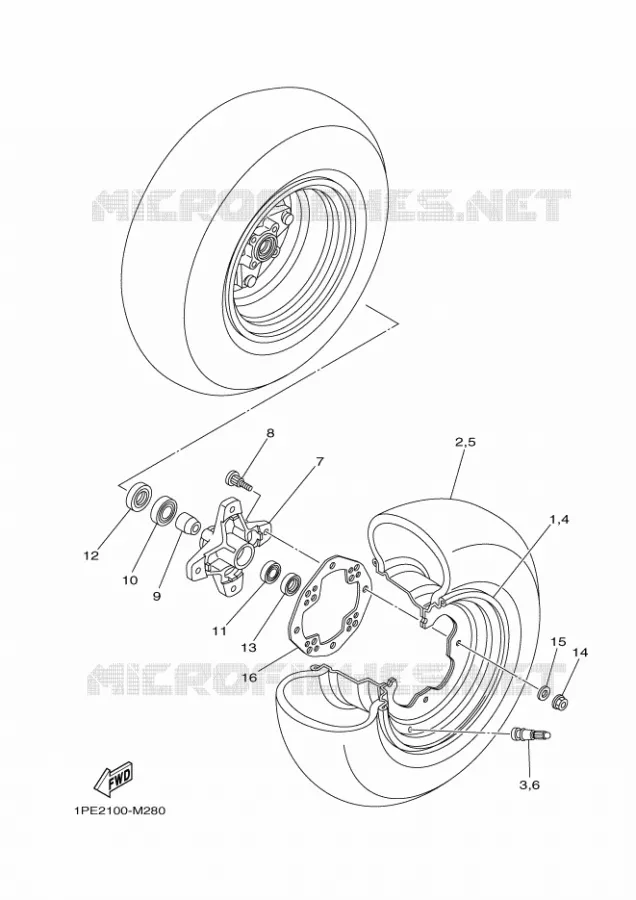 FRONT WHEEL Yamaha QUAD 700 2013 RAPTOR  YFM700RYFM7RSED