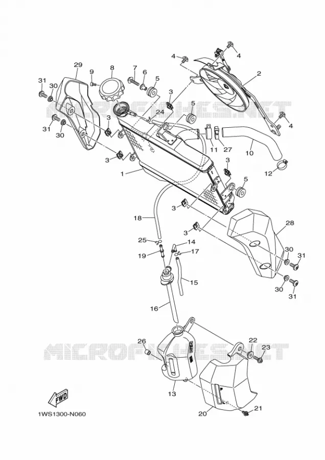 RADIATOR / HOSES Yamaha MOTO 700 2016 MT  MT07