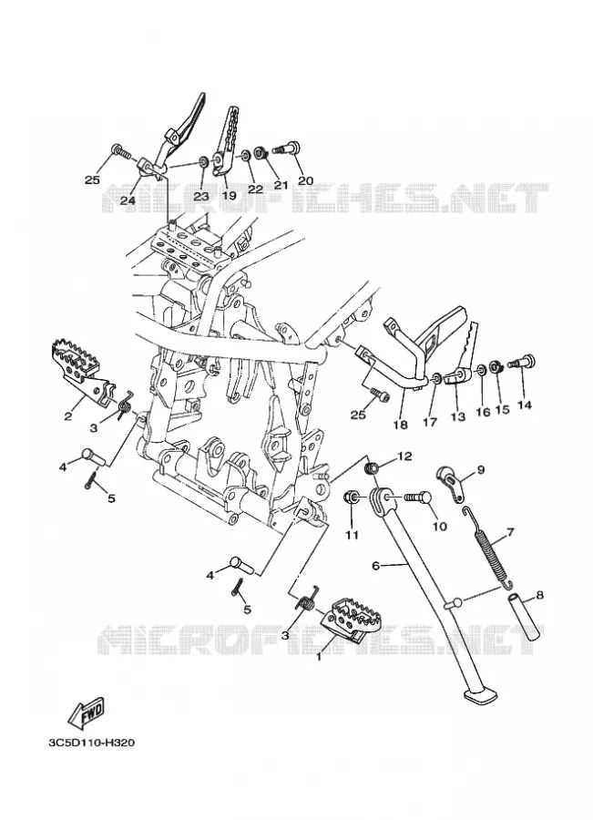 STAND / FOOTREST Yamaha MOTO 250 2016 XT  XT250