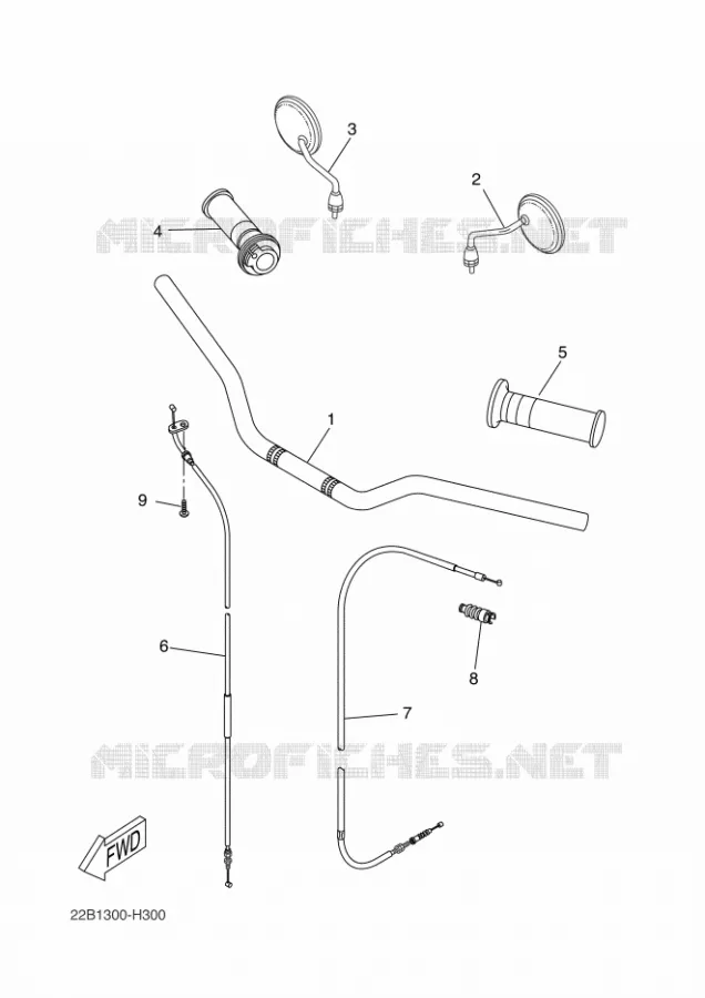 HANDLEBAR & CABLES Yamaha MOTO 125 2009 WR-R  WR125R