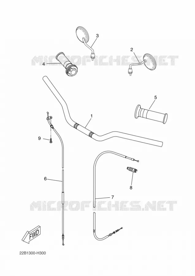 HANDLEBAR & CABLES Yamaha MOTO 125 2009 WR-R  WR125R