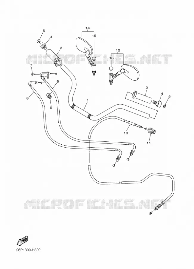 HANDLEBAR & CABLES Yamaha MOTO 950 2012 MIDNIGHT STAR  XVS950A