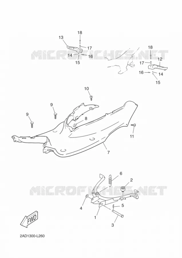 STAND / FOOTREST Yamaha SCOOTER 50 2012 MACH  CS50