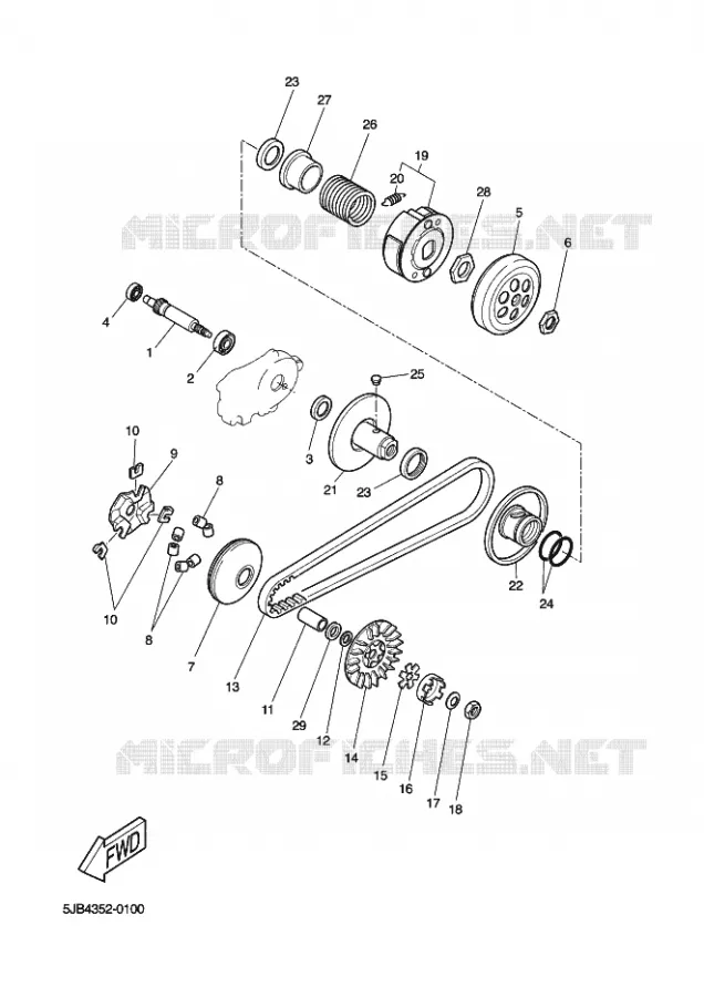 STARTER CLUTCH Yamaha SCOOTER 50 2012 NEOS  YN50
