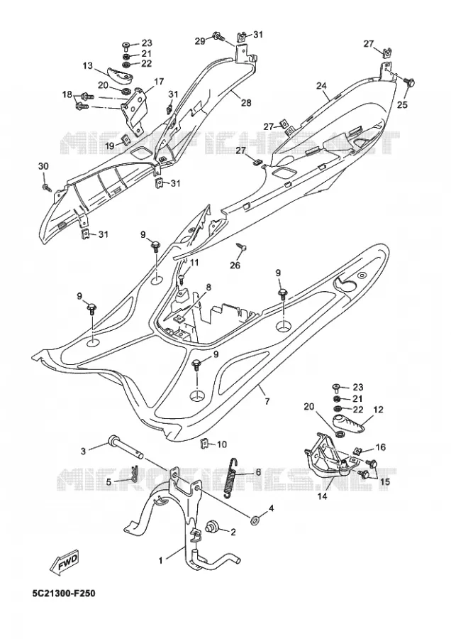 STAND / FOOTREST Yamaha SCOOTER 50 2012 NEOS  YN50