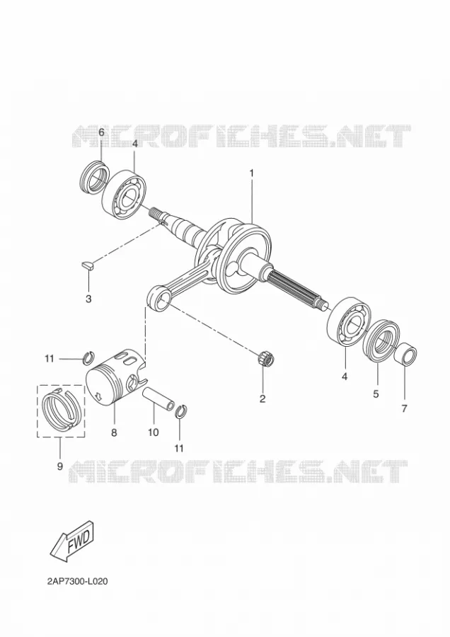 CRANKSHAFT / PISTON Yamaha SCOOTER 50 2012 NEOS  YN50