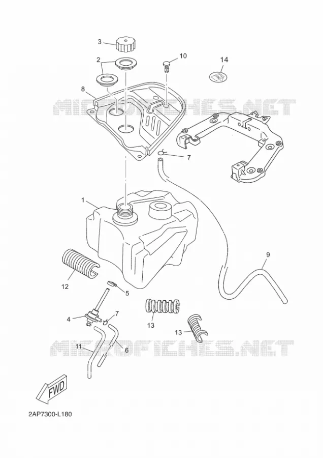 FUEL TANK Yamaha SCOOTER 50 2012 NEOS  YN50