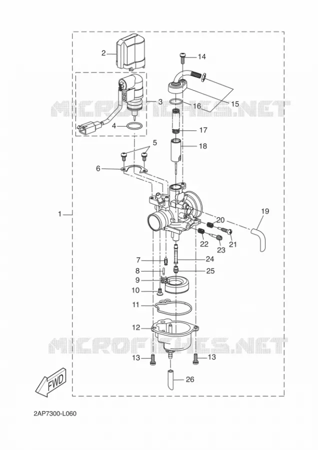 CARBURETOR Yamaha SCOOTER 50 2013 NEOS  YN50