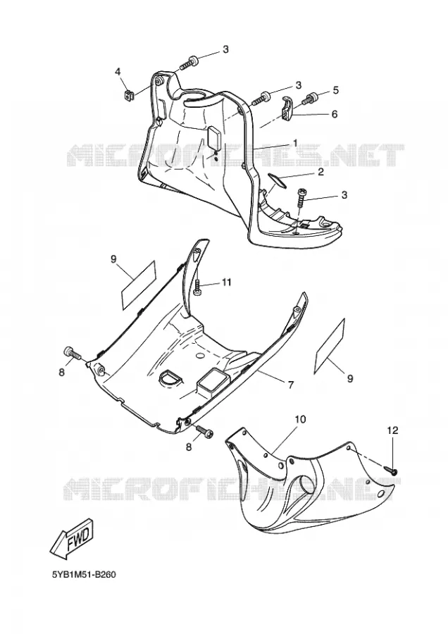 LEG SHIELD Yamaha SCOOTER 50 2005 ROCKET  CW50RSP