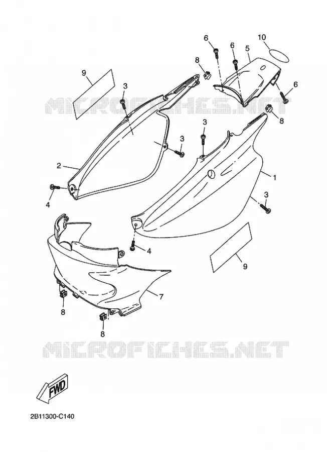 SIDE COVER Yamaha SCOOTER 50 2005 ROCKET  CW50RSP