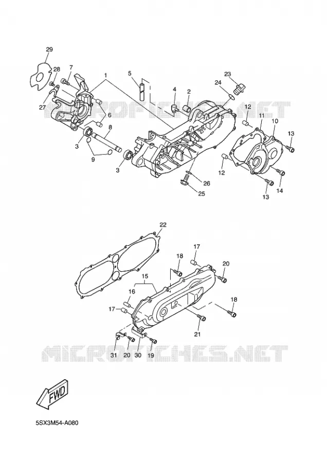 CRANKCASE Yamaha SCOOTER 50 2005 ROCKET  CW50RSP