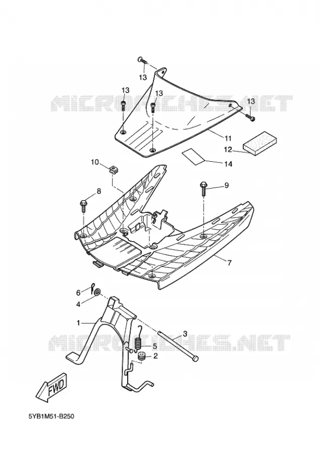 STAND / FOOTREST Yamaha SCOOTER 50 2005 ROCKET  CW50RSP