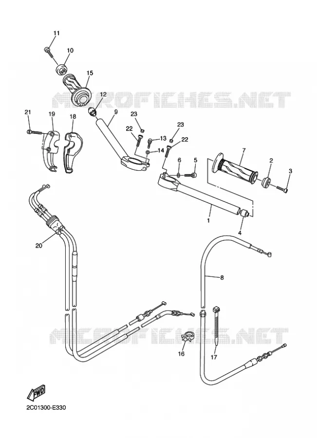 HANDLEBAR & CABLES Yamaha MOTO 600 2006 R6  YZF-R6