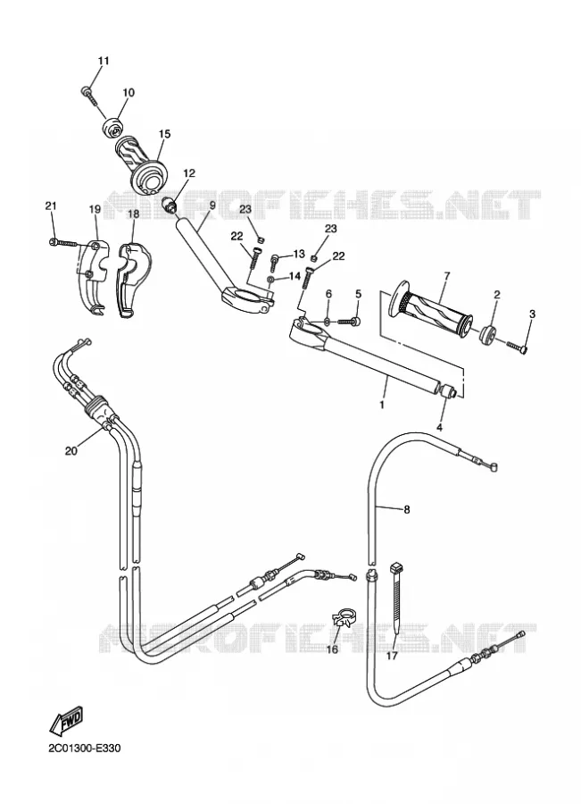 HANDLEBAR & CABLES Yamaha MOTO 600 2007 R6  YZF-R6