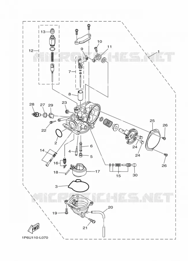 CARBURETOR Yamaha MOTO 50 2016 TTR  TT-R50E