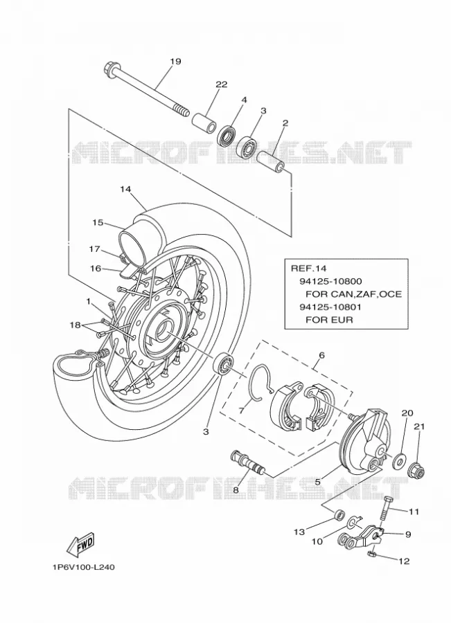 FRONT WHEEL Yamaha MOTO 50 2017 TTR  TT-R50EH