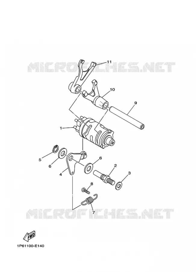GEAR SHIFT SELECTOR DRUM / FORKS Yamaha MOTO 50 2017 TTR  TT-R50E