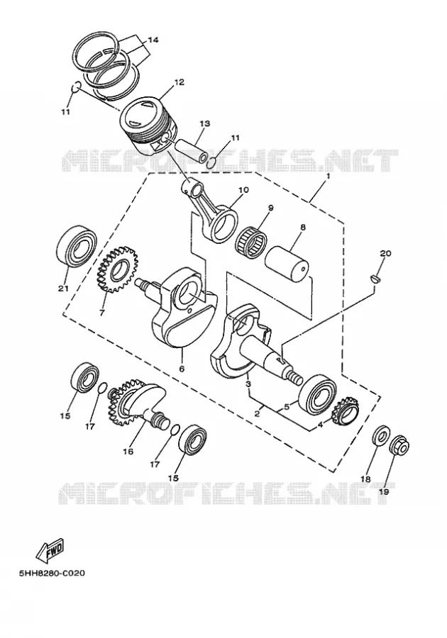 CRANKSHAFT / PISTON Yamaha MOTO 125 2016 TTR  TT-R125LW