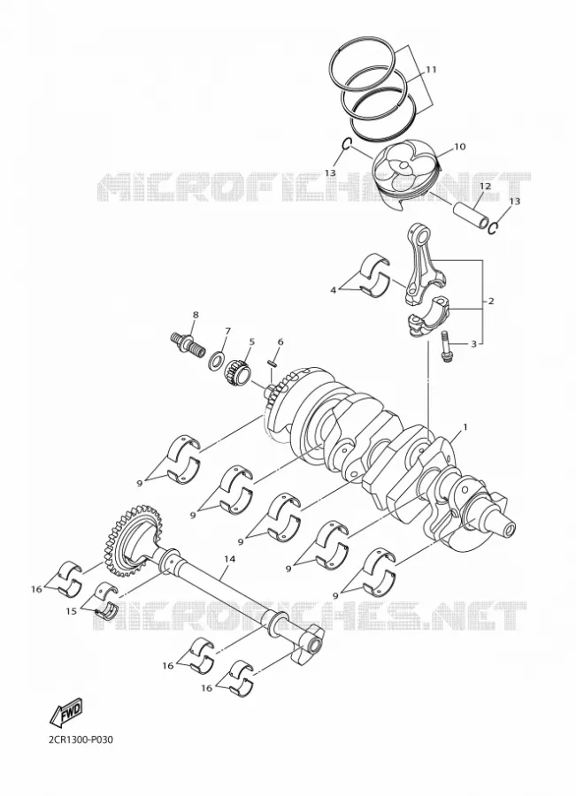 CRANKSHAFT / PISTON Yamaha MOTO 1000 2015 YZF-R1  YZF-R1R1