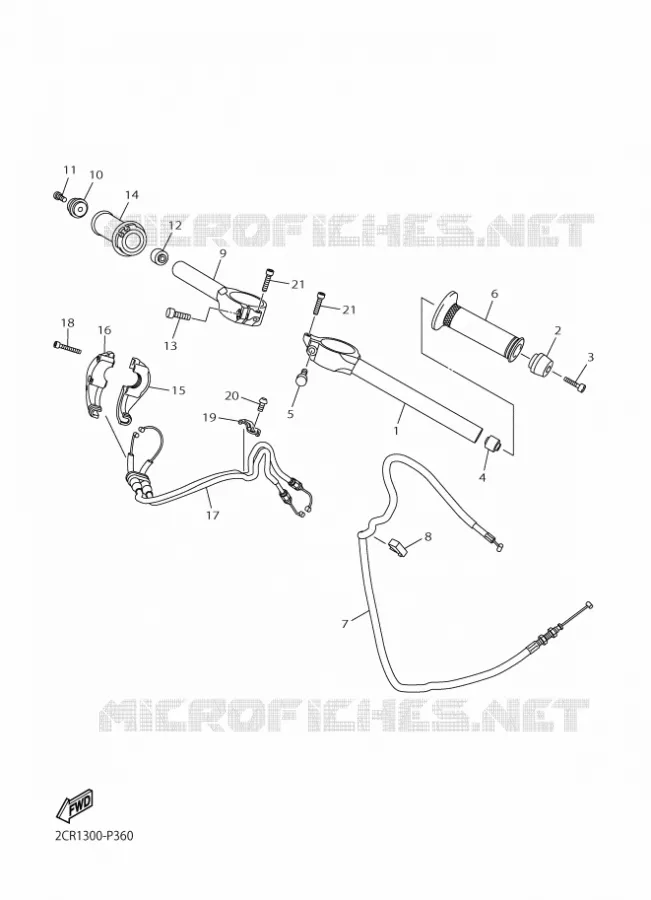 HANDLEBAR & CABLES Yamaha MOTO 1000 2015 YZF-R1  YZF-R1R1