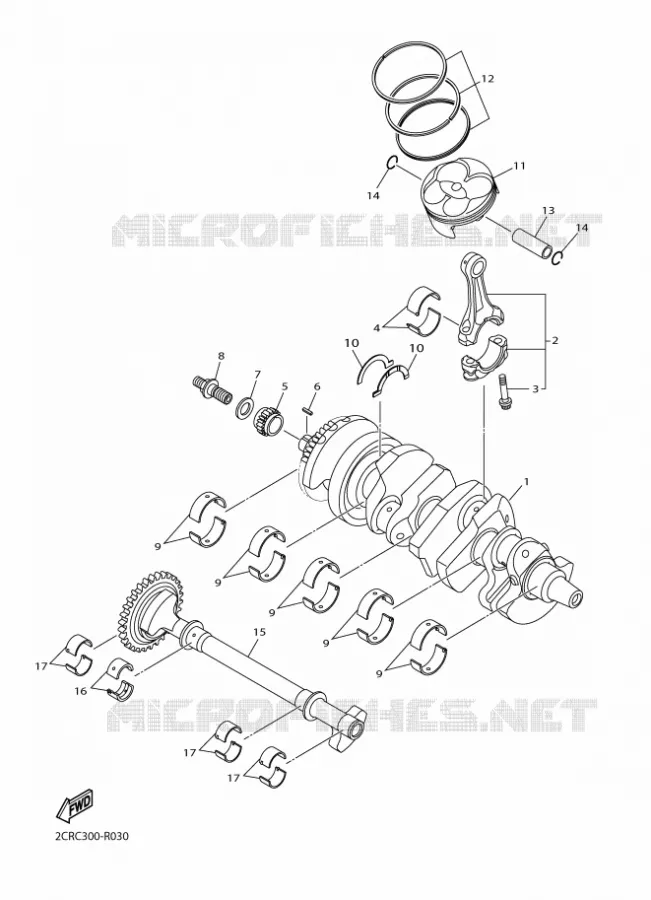 CRANKSHAFT / PISTON Yamaha MOTO 1000 2016 R1  YZF-R1