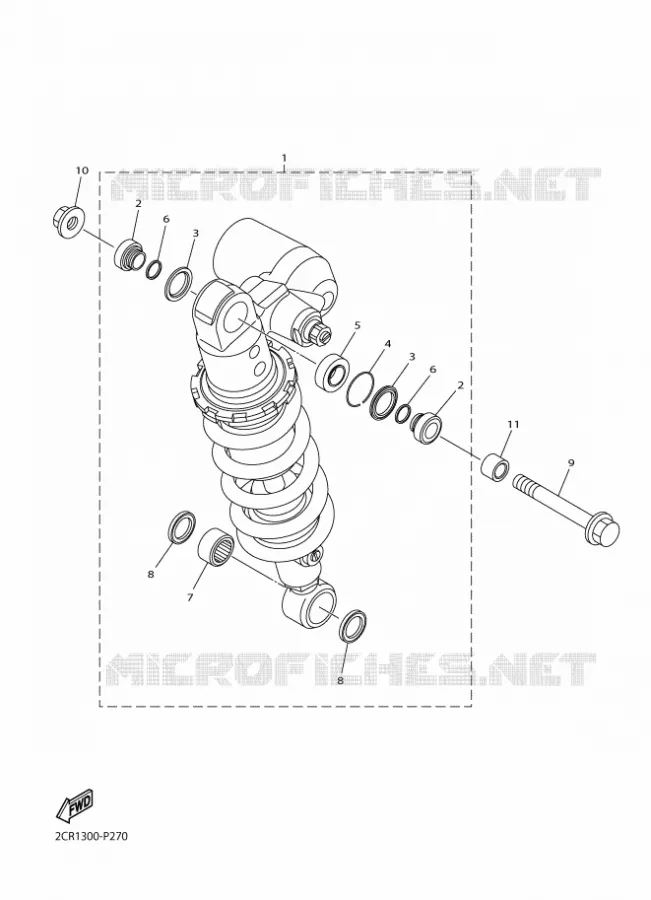 REAR SHOCK ABSORBER Yamaha MOTO 1000 2016 R1  YZF-R1