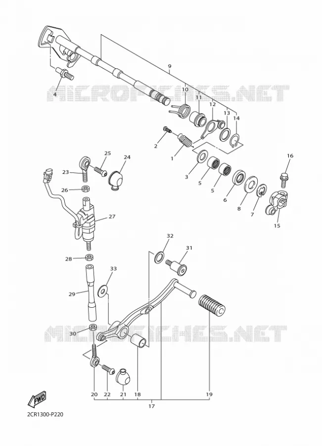 GEAR SHIFT SHAFT / LEVER Yamaha MOTO 1000 2016 R1  YZF-R1