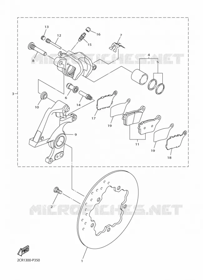REAR BRAKE CALIPER Yamaha MOTO 1000 2016 R1  YZF-R1